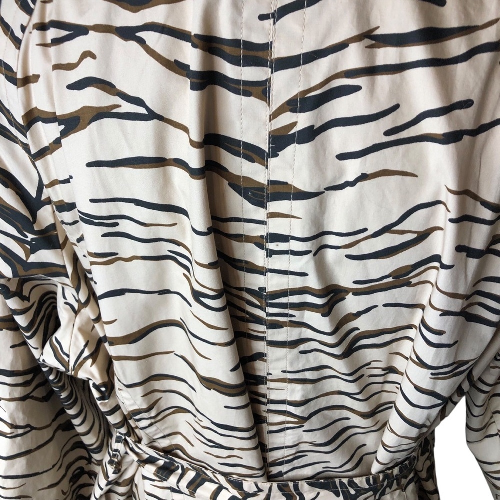 Dennis by Dennis Basso Sz 3X Animal Print Rain Trench Coat Belted Classic Retro - Picture 6 of 9